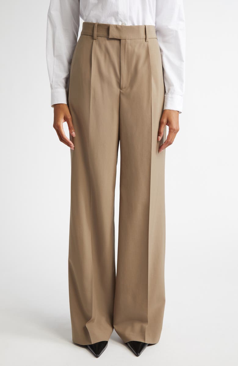 Róhe Relaxed Single Pleat Virgin Wool Pants, Main, color, 