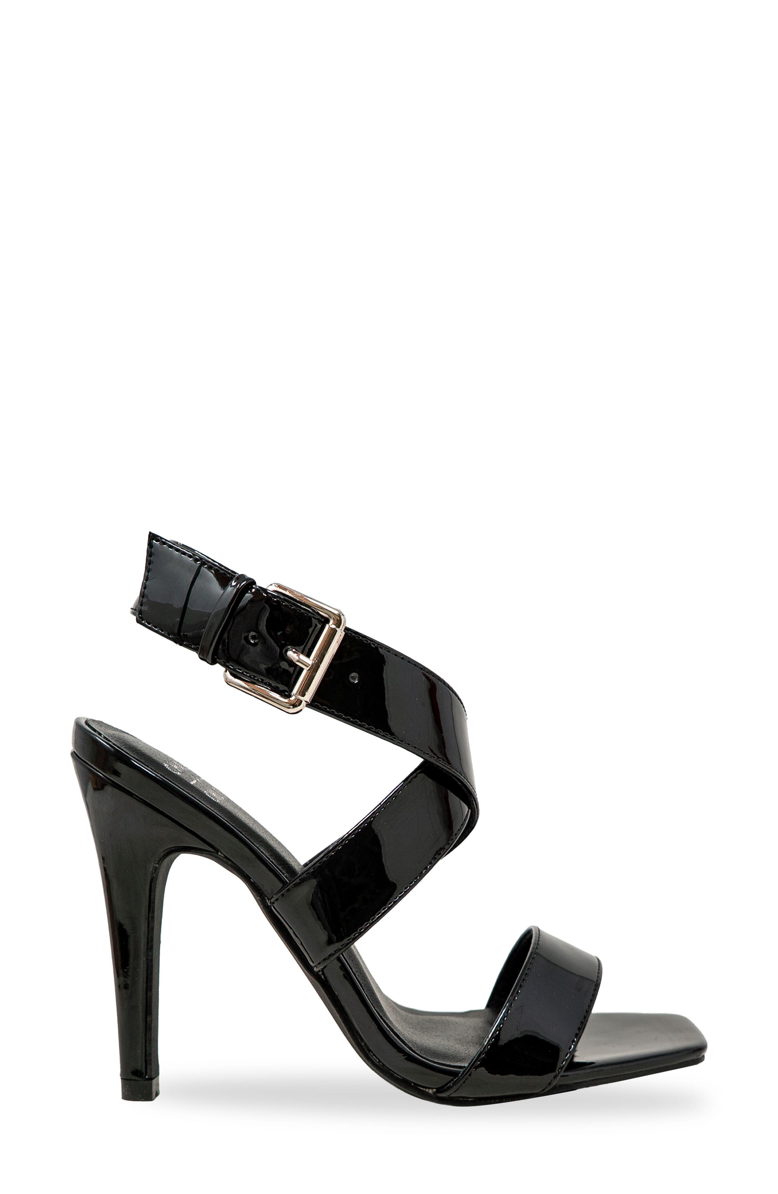 Crisscross Strap Sandal, Alternate, color, BLACK PATENT