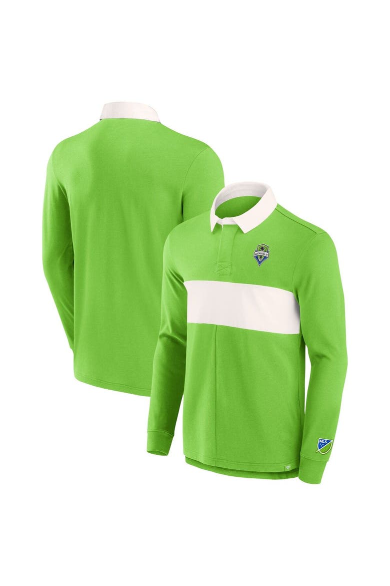 Men's Fanatics Branded Green Seattle Sounders FC Penalty Kick Long Sleeve Polo, Main, color, Green