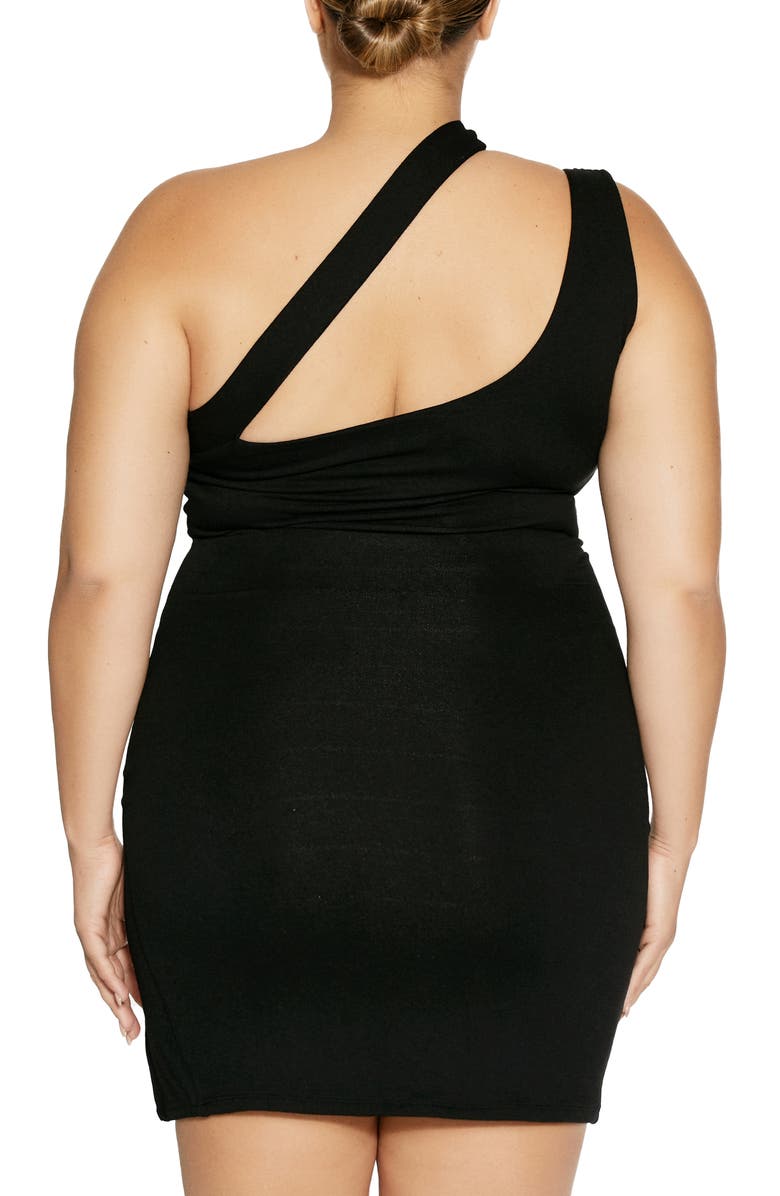Naked Wardrobe One-Shoulder Cutout Sheath Minidress, Alternate, color,
