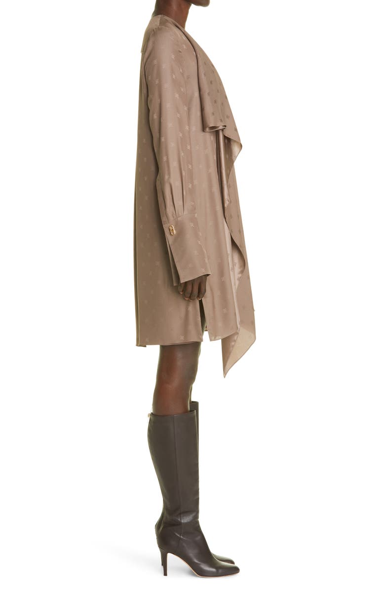 Fendi Karligraphy Asymmetic Panel Crêpe de Chine Dress, Alternate, color,