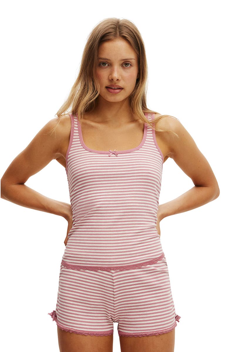 COTTON ON BODY Women's Rib Lace Ruched Tank, Main, color, 