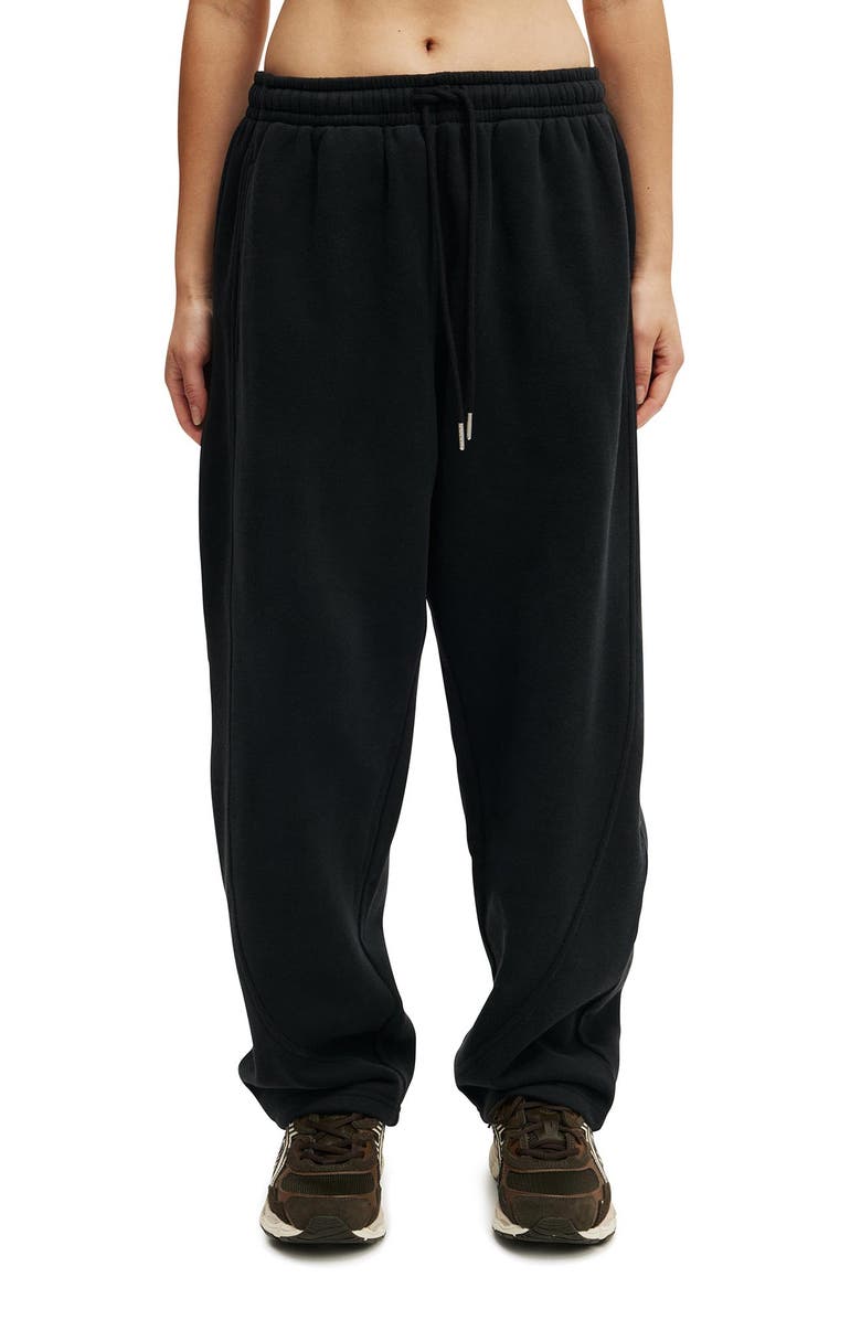 COTTON ON BODY Women's Active Plush Essential Barrel Sweatpant, Main, color, Black