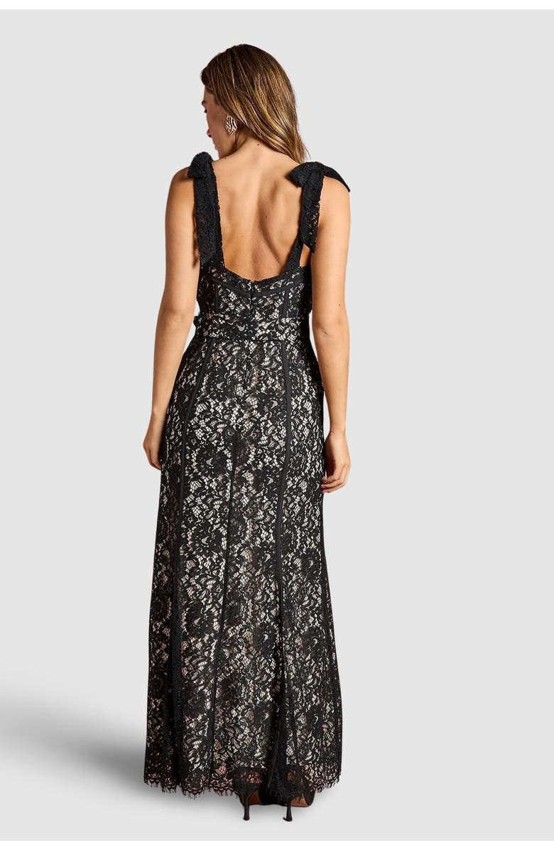 Coast Lace Bow Shoulder Maxi Dress, Alternate, color, Black