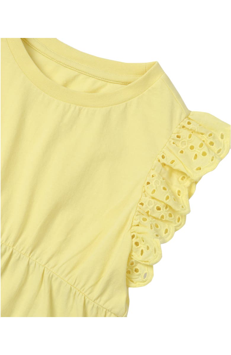 Lands
 End Girls Flutter Sleeve Tiered Peasant Top, Alternate, color, Limelight