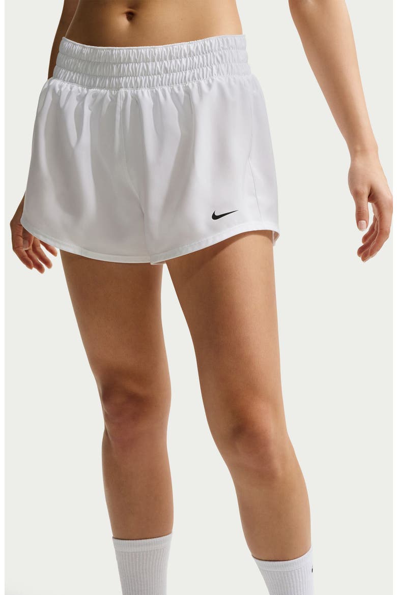Dri-FIT Mid-Rise 3-Inch Brief-Lined Shorts, Alternate, color, 101 WHITE/BLACK