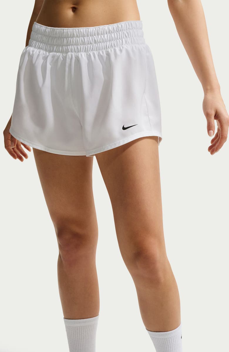 Nike Dri-FIT Mid-Rise 3-Inch Brief-Lined Shorts, Alternate, color, White/ Black