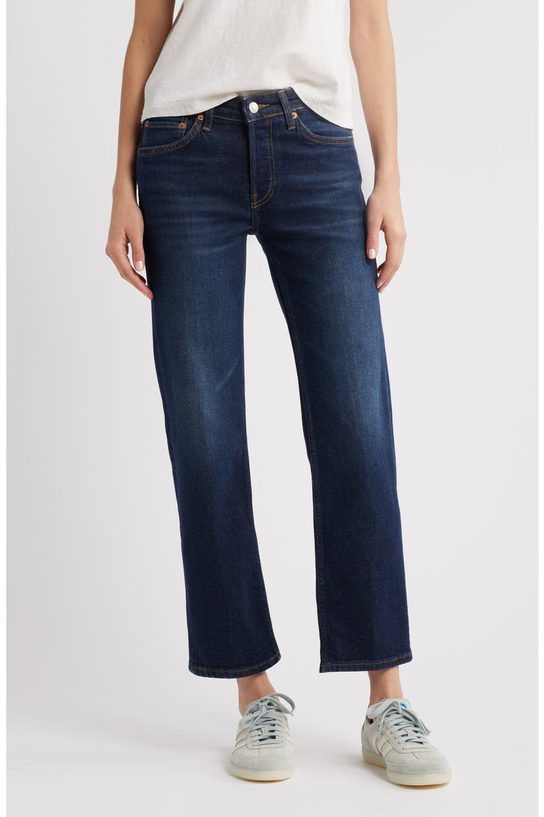 Slim Straight Crop Jeans, Main, color, BARELY WORN