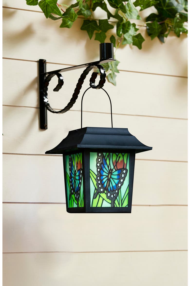 Solar Powered Butterfly Garden Lamp or Pathway Light with Ground Stake, Alternate, color, Black
