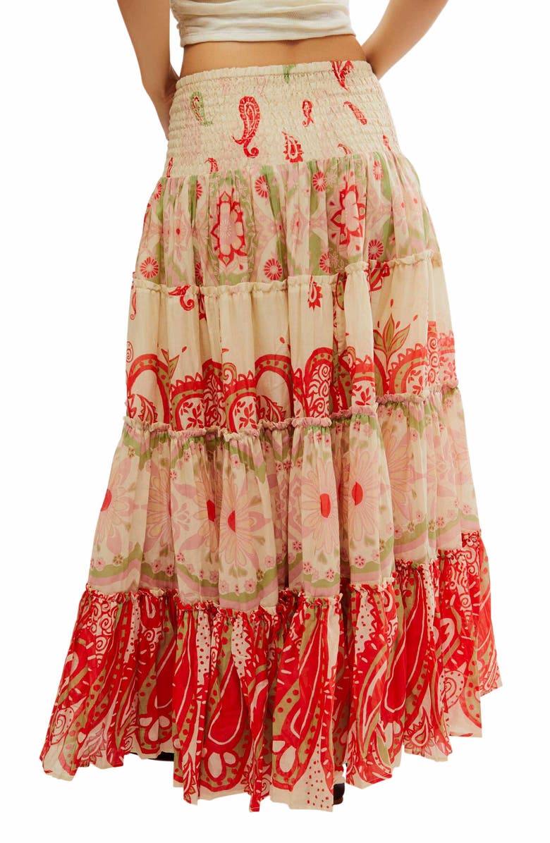 Free People Super Thrills Print Tiered Maxi Skirt, Alternate, color,