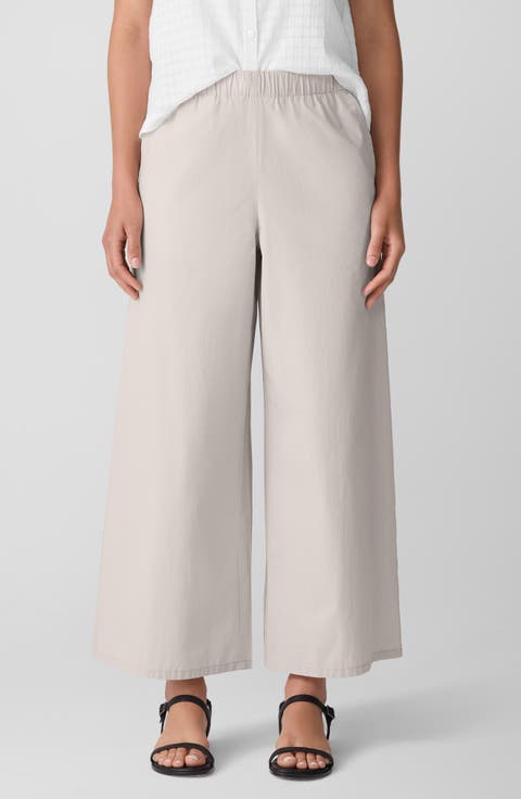 Organic Cotton Ankle Wide Leg Pants