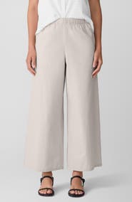 Eileen Fisher Organic Cotton Ankle Wide Leg Pants