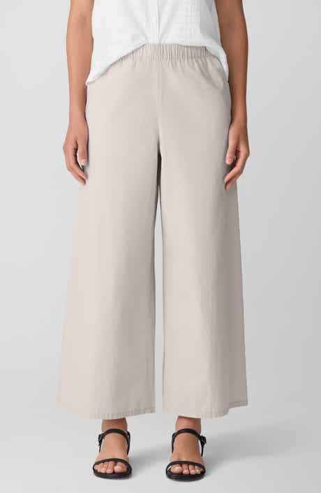 Eileen Fisher Organic Cotton Ankle Wide Leg Pants