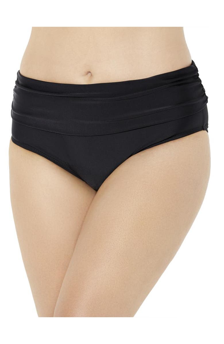 Swimsuits for All Foldover Swim Brief, Main, color, Black