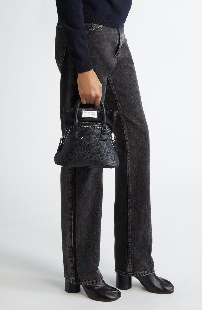 Maison Margiela Micro 5AC Classique Leather Top Handle Bag, Alternate, color, Black