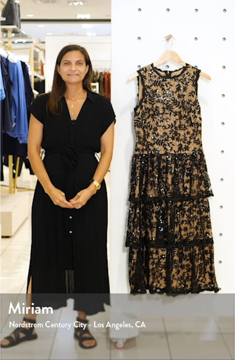 Sequin Floral Lace Embroidered Dress, sales video thumbnail