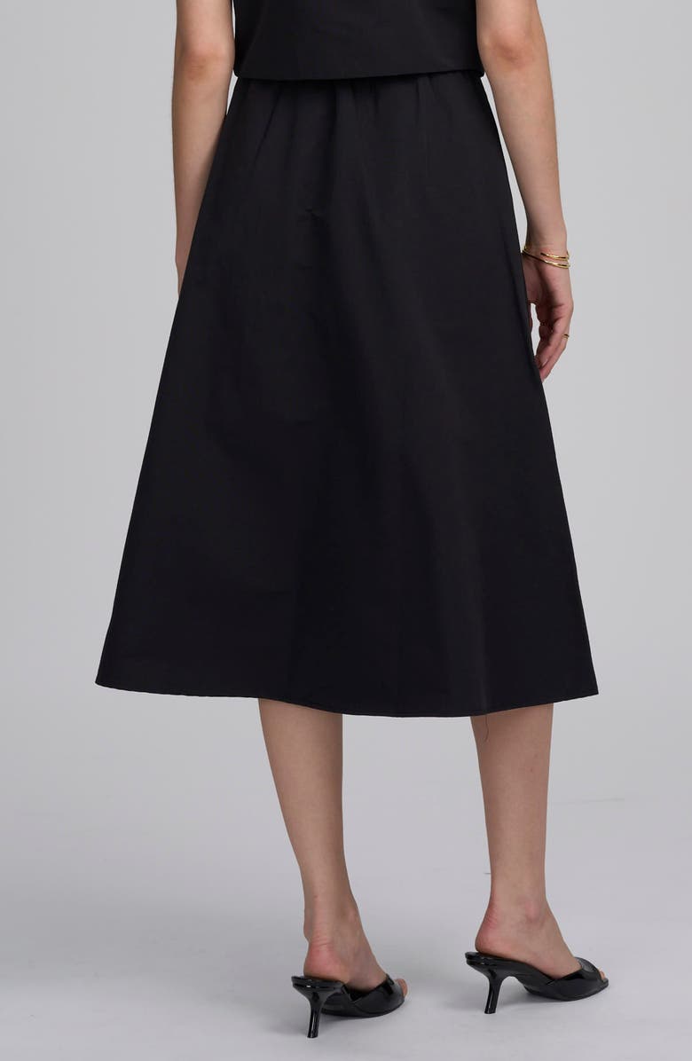 ELLE Collection Elegant High-Waist Midi Skirt, Alternate, color, Black