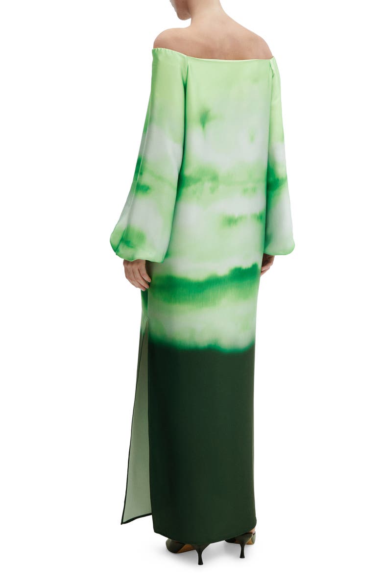 MANGO Tie Dye Off the Shoulder Long Sleeve Maxi Dress, Alternate, color, 