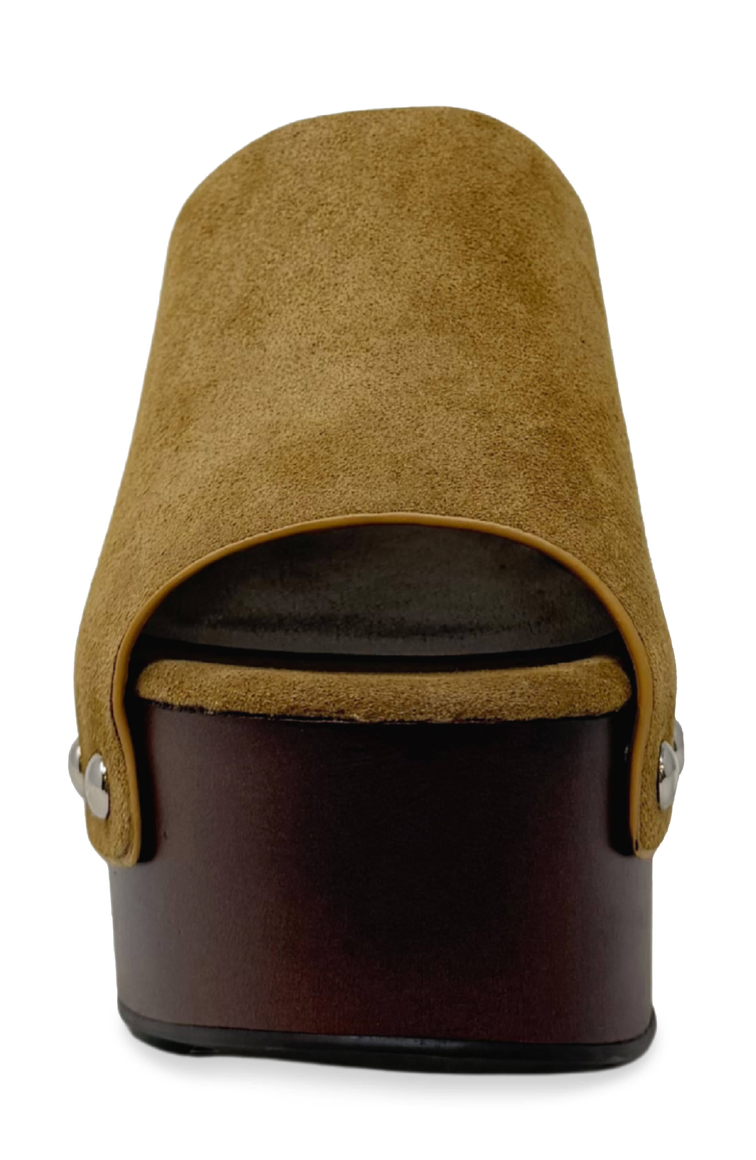 Hayden Faux Leather Platform Mule, Alternate, color, CAMEL SUEDE