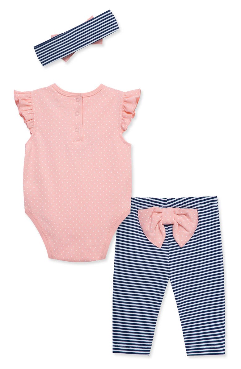 Little Me Ladybug Bodysuit, Pants & Headband Set, Alternate, color,