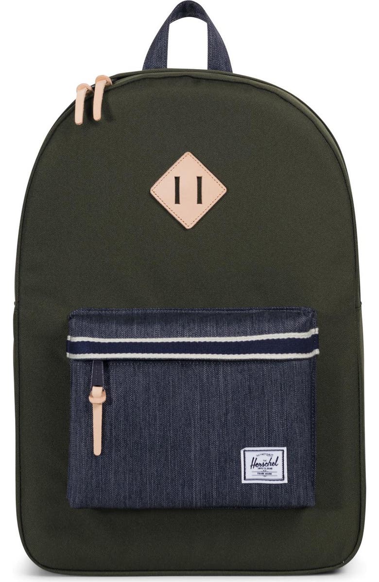 Herschel Supply Co. Heritage Offset Denim Backpack, Main, color,