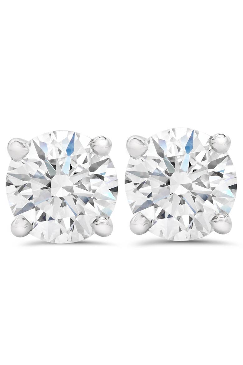 1.50ct Lab Grown Diamond Studs 14k Gold Screw Backs, Main, color, 14k White Gold