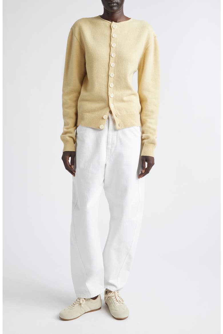 Reversible Cashmere & Wool Cardigan, Alternate, color, BUTTER