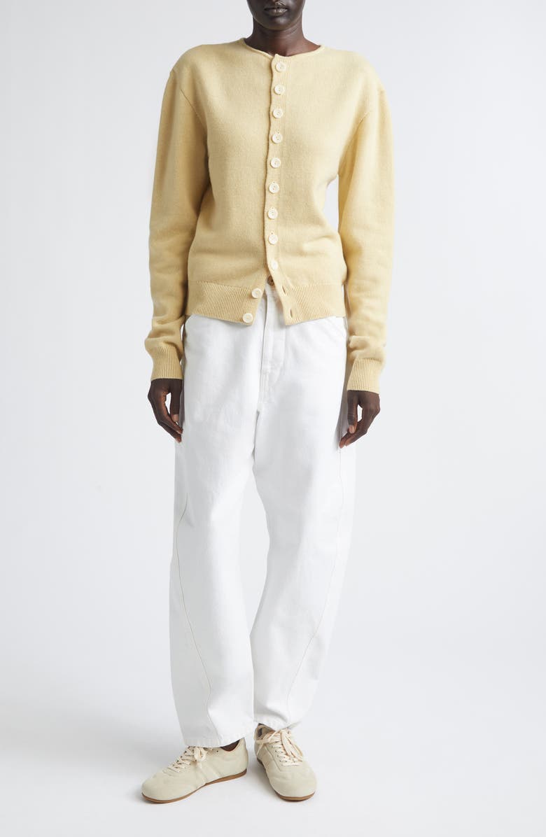 Lemaire Reversible Cashmere & Wool Cardigan, Alternate, color, Butter