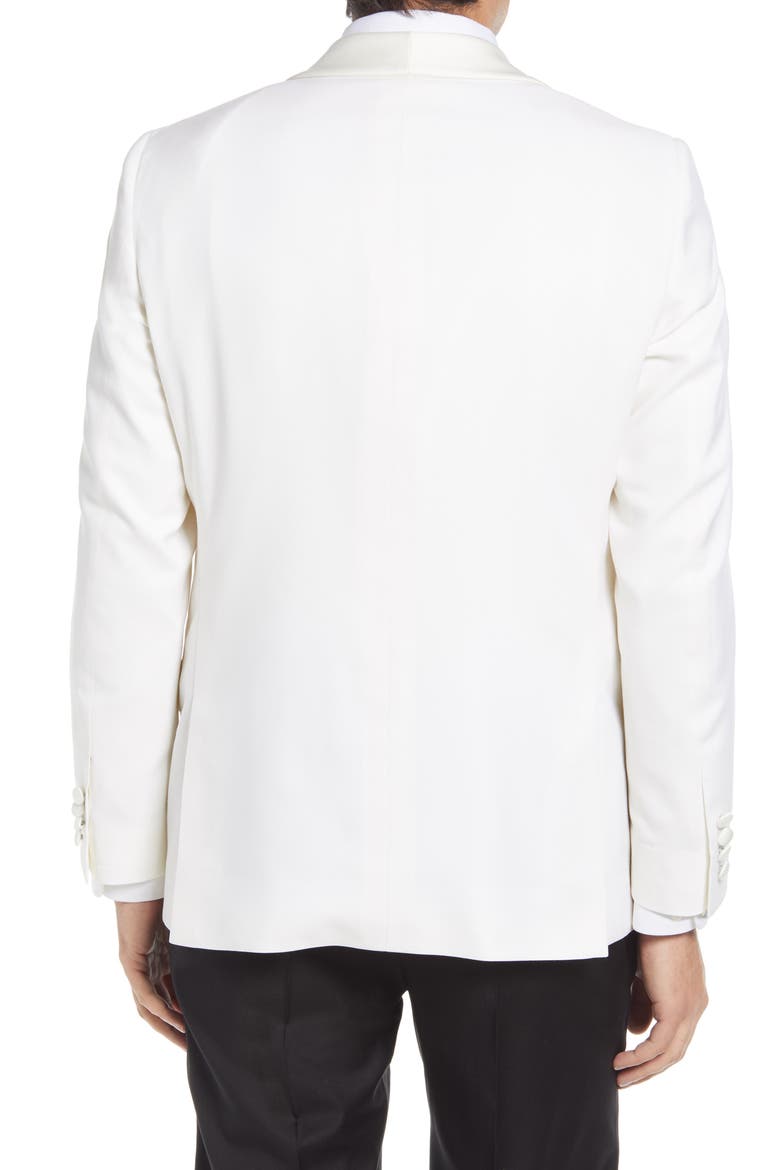 Barathea Shawl Collar Wool Dinner Jacket, Alternate, color, WHITE