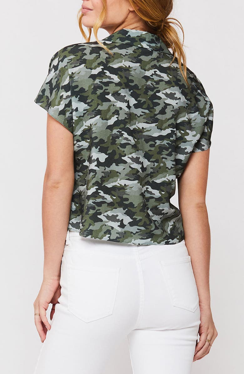 VELVET HEART Aquaria Tie Front Camp Shirt, Alternate, color, Olive Camo