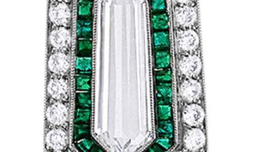 Mindi Mond Diamond Kite Emerald Pendant Necklace In Platinum