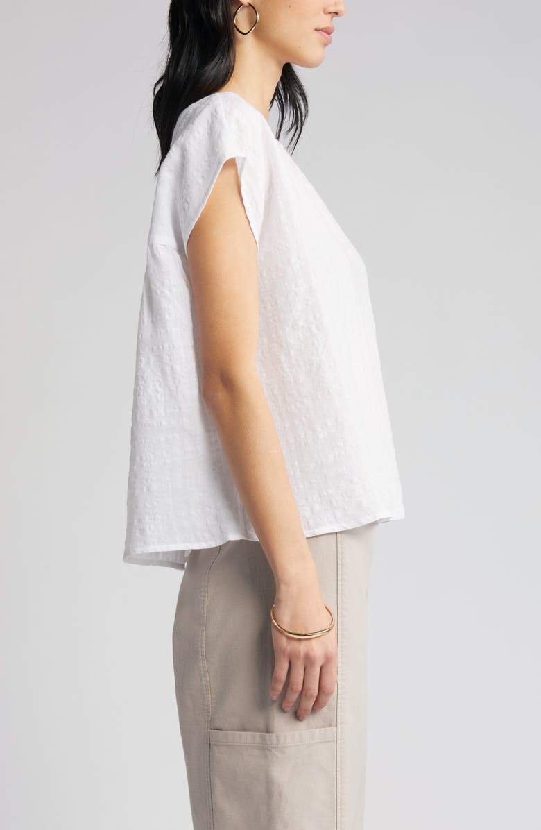 Eileen Fisher Bateau Neck Organic Linen & Cotton Top, Alternate, color, 