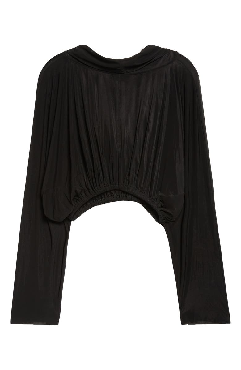 Rick Owens Crop Hoodie, Alternate, color, Black