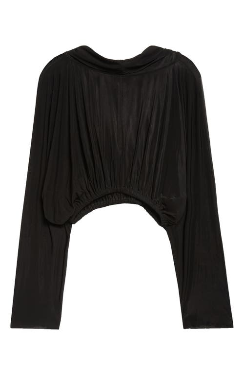 Rick Owens Crop Hoodie In Black