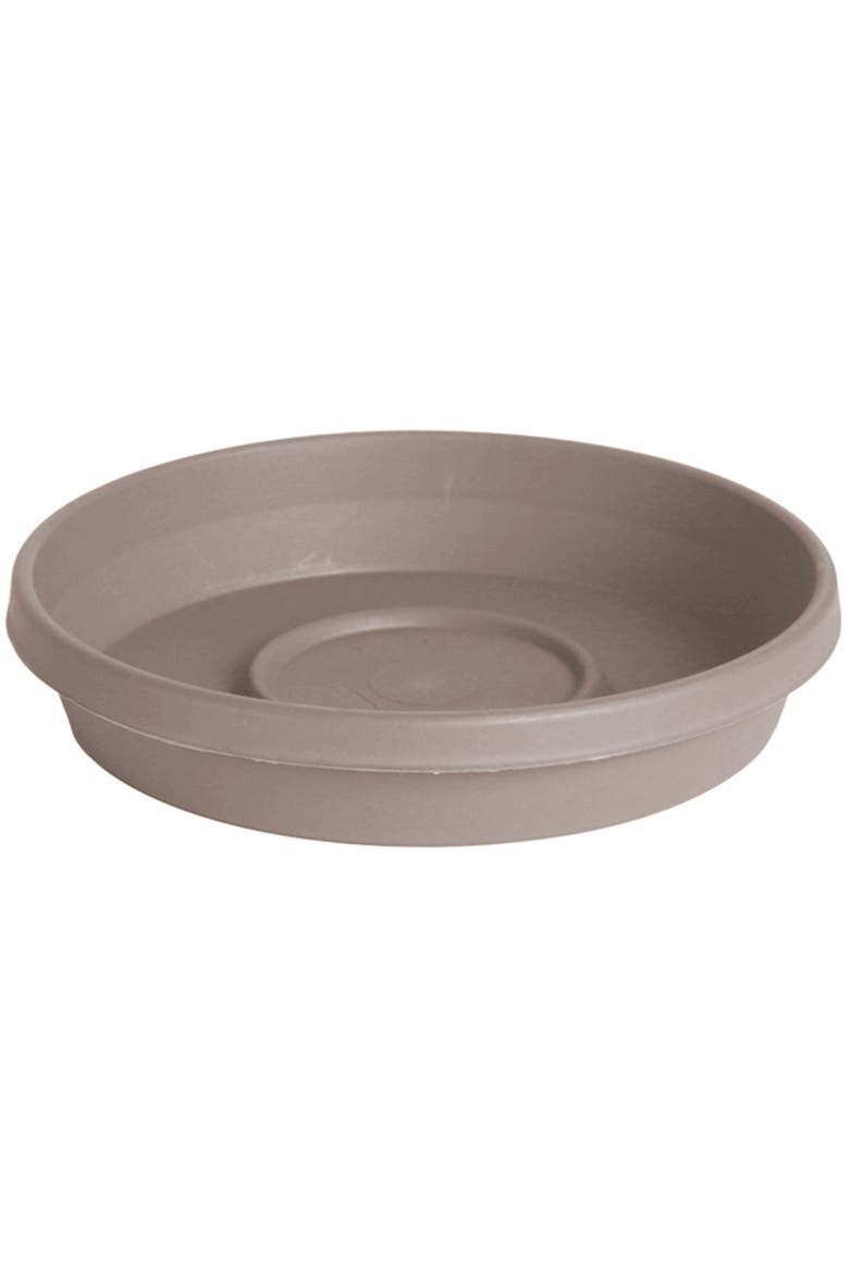 Terra 13 Inch Resin Saucer, Pebble Stone Beige, Main, color, Beige