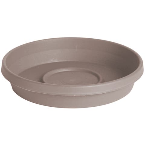Terra 13 Inch Resin Saucer, Pebble Stone Beige