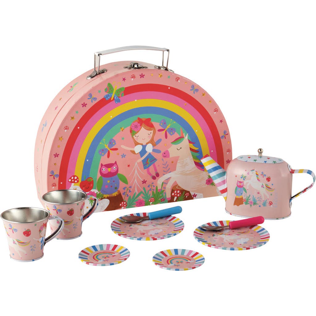 Floss & Rock 10pc Tin Tea Set is Semi Circle Foiled Case in Rainbow Fairy  product