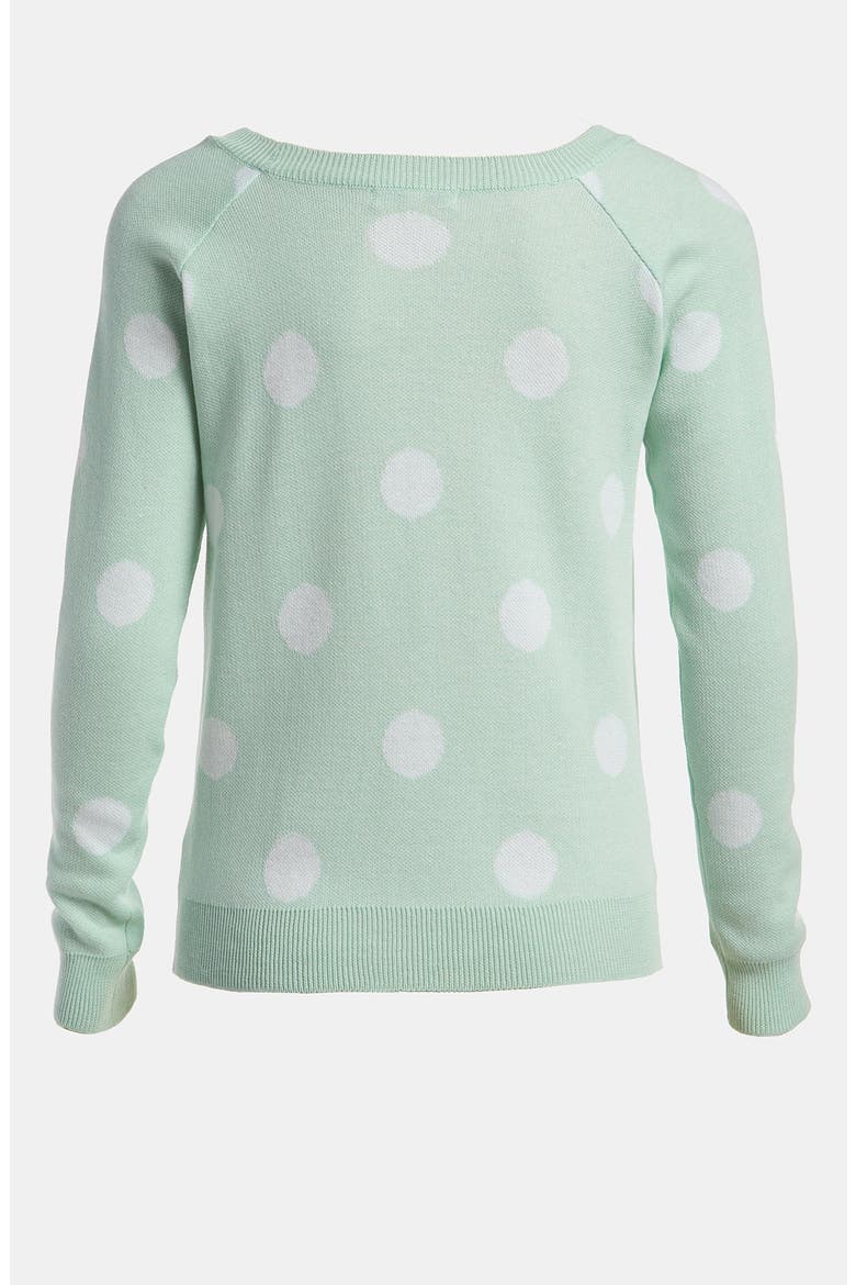 Polka Dot Sweater, Alternate, color, SEA BREEZE