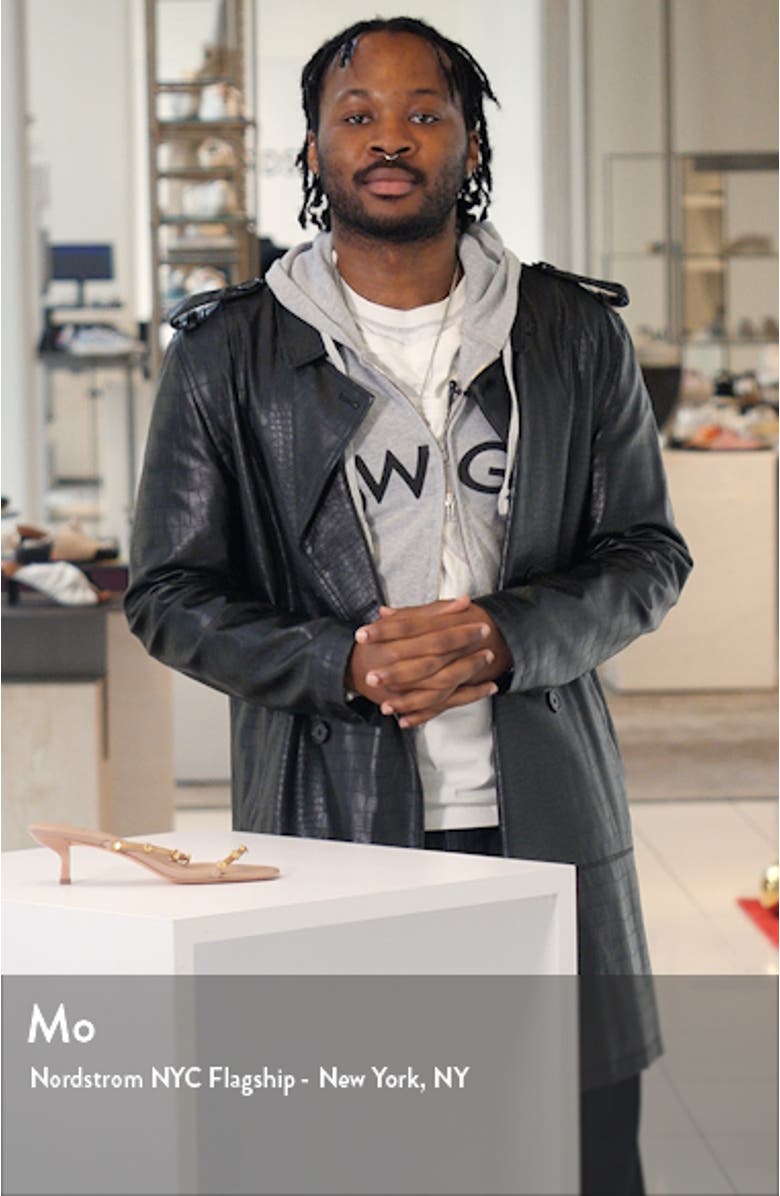 The Ladie Embellished Kitten Heel Slide Sandal, sales video thumbnail