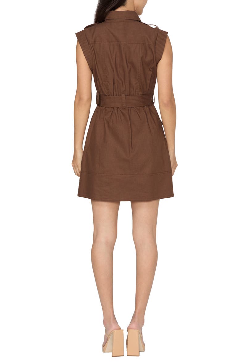 Nala Cotton Sleeveless Shirtdress, Alternate, color, BROWN