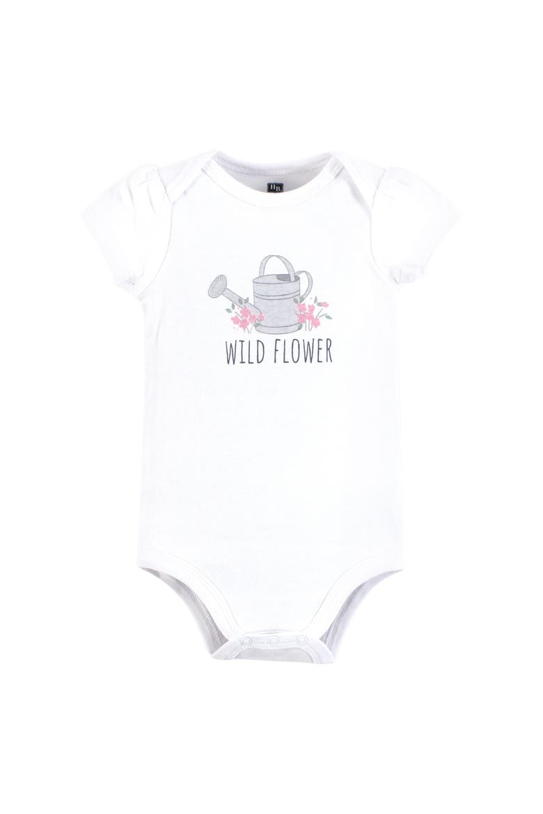 Essential Three-Piece Set of Cotton Bodysuits, Alternate, color, Wild Flower Garden