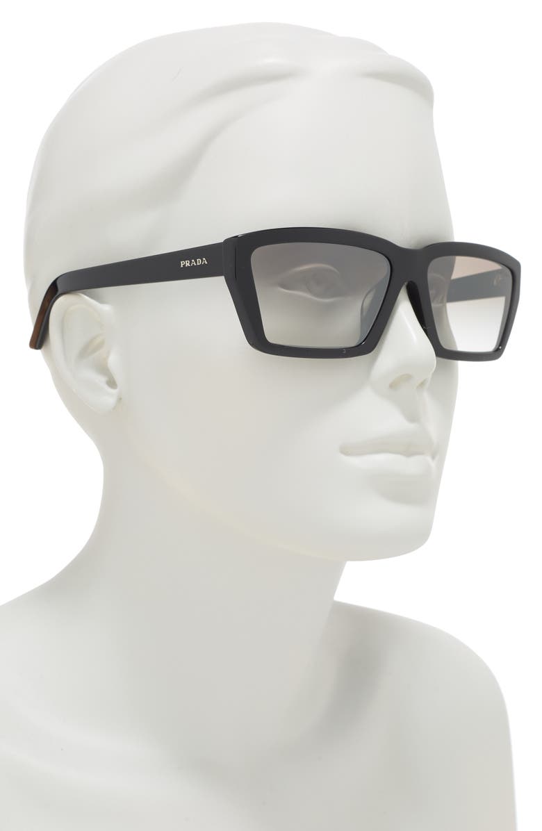 Prada 59mm Rectangle Sunglasses, Alternate, color,
