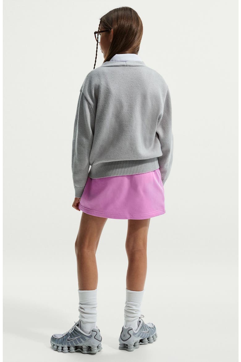 Kids' Sportswear Club Fleece Pull-On Skirt, Alternate, color, LIGHT MAGENTA/ WHITE