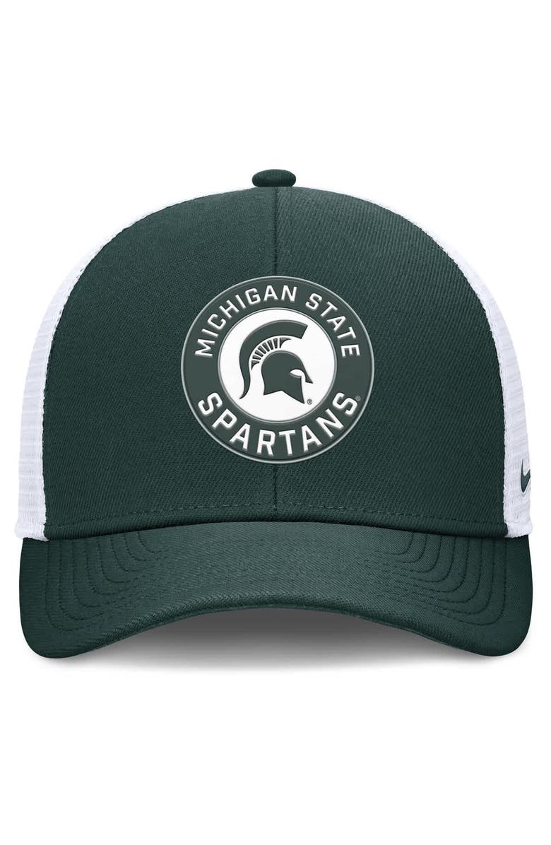 Nike Men's Nike Green/White Michigan State Spartans Rise Primetime Performance Trucker Adjustable Hat, Alternate, color, Green