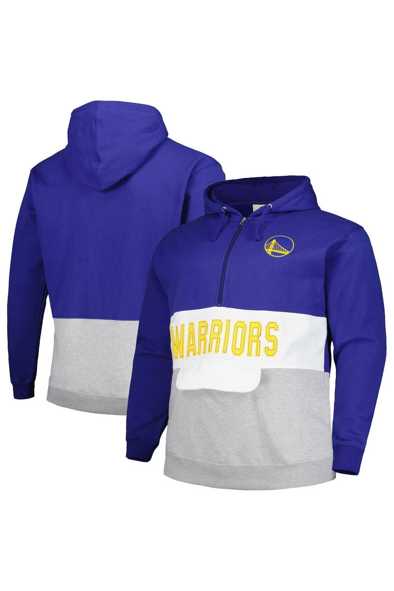 Men's Fanatics Branded Royal Golden State Warriors Big & Tall Anorak Half-Zip Hoodie, Main, color, Royal