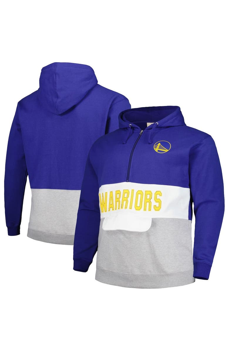 FANATICS Men's Fanatics Branded Royal Golden State Warriors Big & Tall Anorak Half-Zip Hoodie, Main, color, Royal