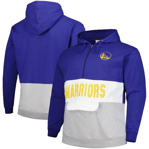 Men's Fanatics Branded Royal Golden State Warriors Big & Tall Anorak Half-Zip Hoodie