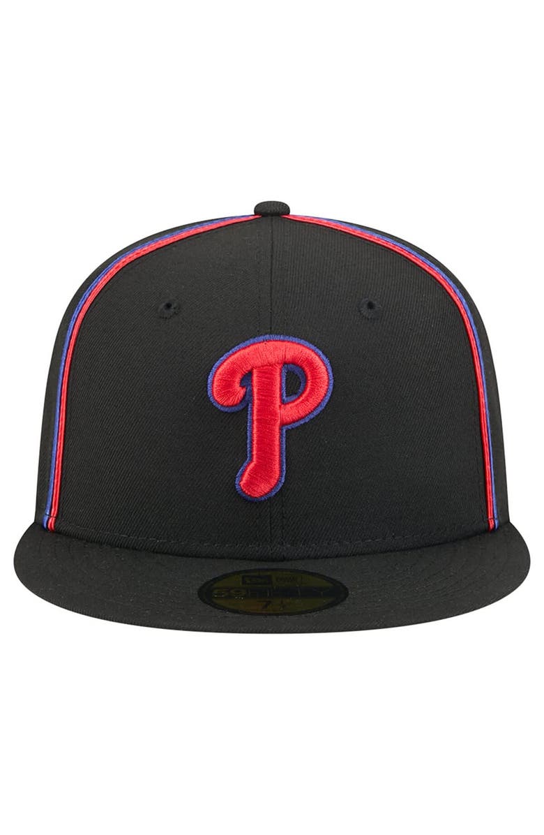 New Era Men's New Era Black Philadelphia Phillies Soutache 59FIFTY Fitted Hat, Alternate, color, Black