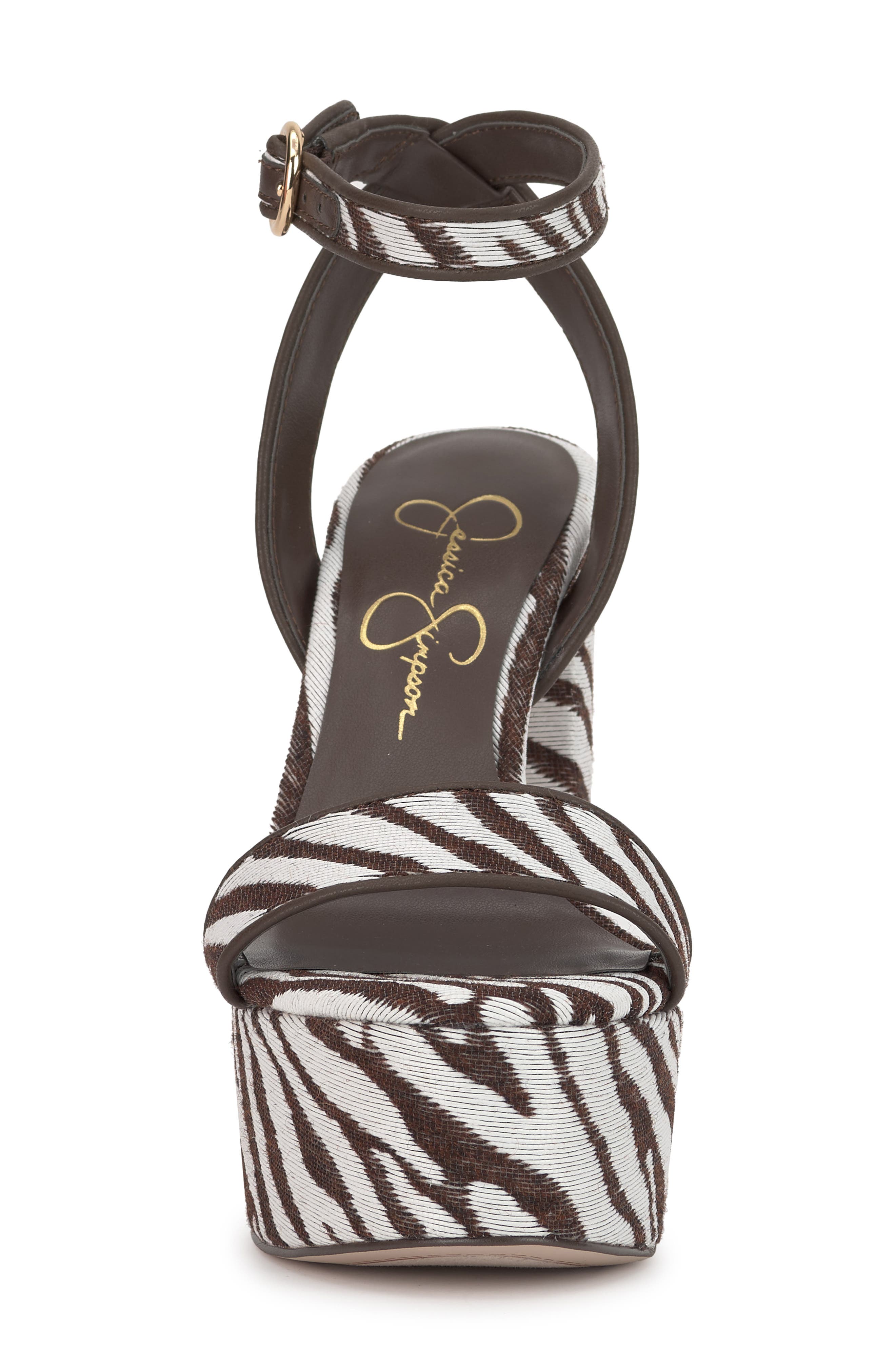 Jessica Simpson Axtyn Ankle Strap Platform Sandal, Alternate, color, Ivory/ Brown