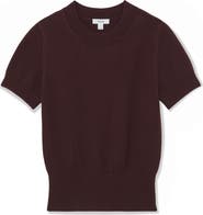 Reiss Anita Short Sleeve Cotton & Wool Sweater